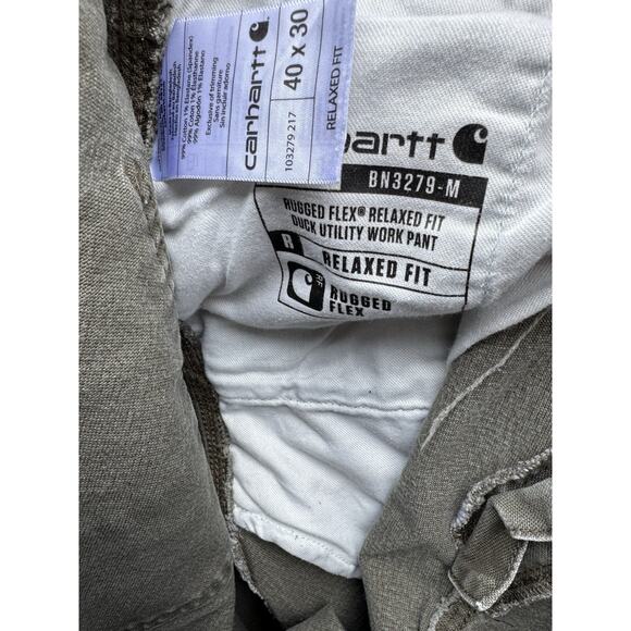 Carhartt Relaxed Fit Utility Carpenter Pants Mens 40x30 Army Green Work - Picture 5 of 8